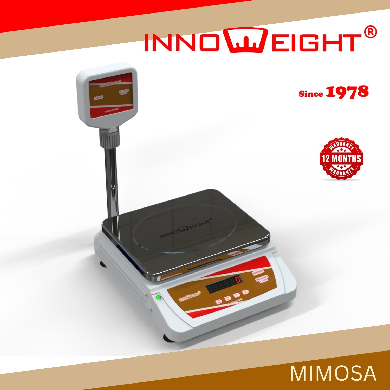 Innoweight® Mimosa 10X12in Pan Metal body table top weighing scale ...